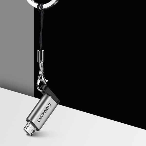 USB-C - micro-USB -sovitin - harmaa