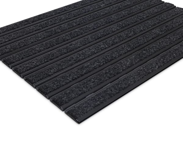 Aluminium textildörrmatta C12 SVART 80x50