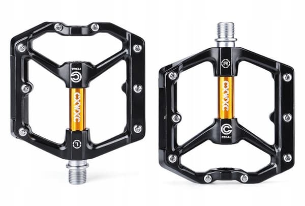CXWXC Aluminium Platform Cykelpedaler med Reflektorstifter, Sort
