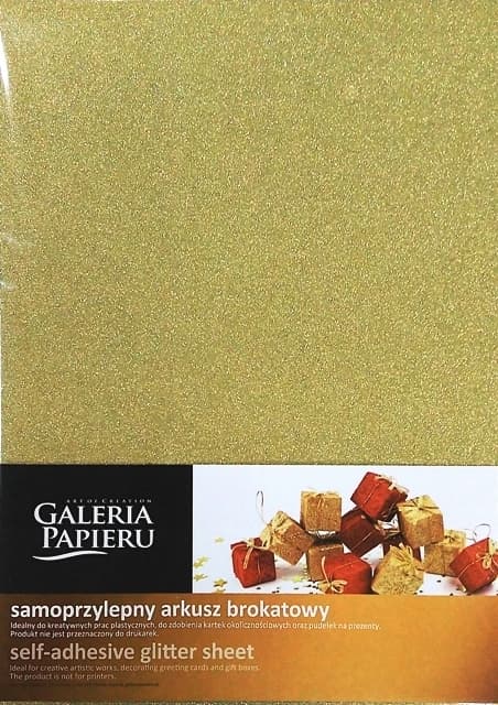 SELVKLÆBENDE GULDGLITTERARK A4 (10) 150G/M2