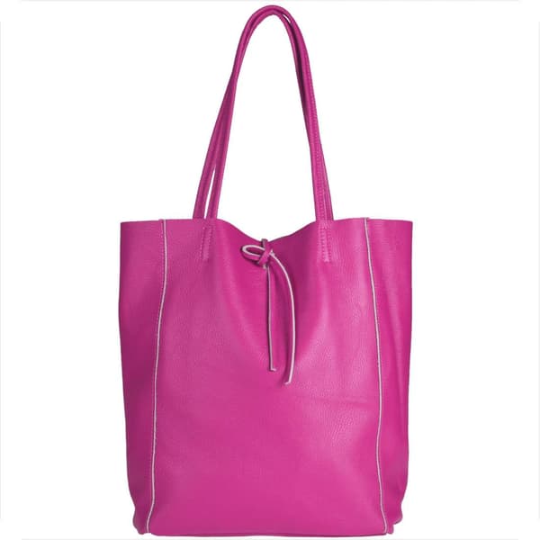 Let fuchsia læder shopper