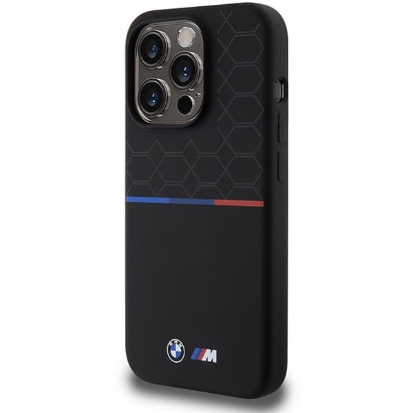 BMW M Silikone Mønster MagSafe-cover til iPhone 15 Pro, Sort