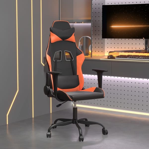 vidaXL gamingstol, sort og orange, kunstlæder