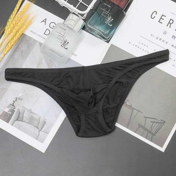 Miesten seksikkäät läpinäkyvät stringit mustat herkät M