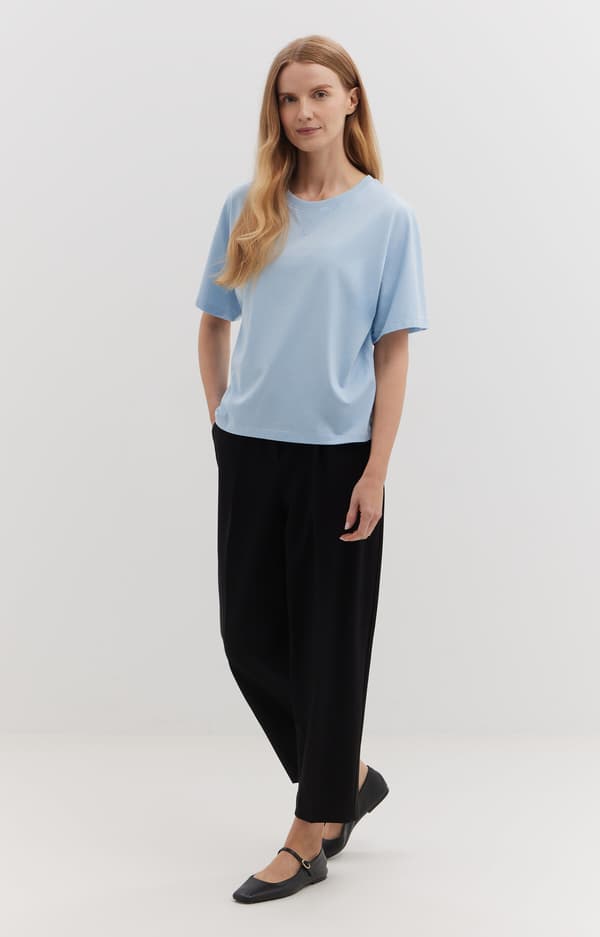 Ekologisk bomulls-T-shirt i oversize-modell, M