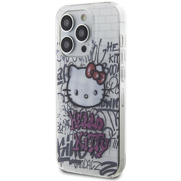 Hello Kitty IML Kitty On Bricks Graffiti-skal till iPhone 14 Pro, Vitt