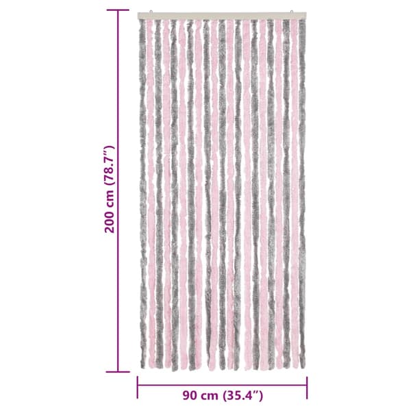 vidaXL Flugnät, Silverrosa, 90x200 cm, Chenille