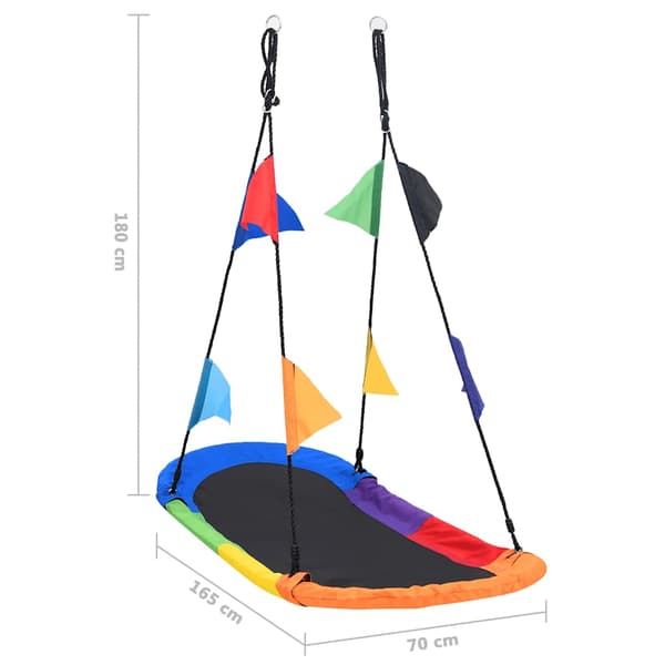 vidaXL Gunga med flaggor 165 x 70 cm