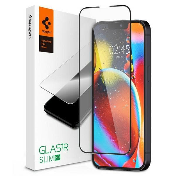 Spigen Glas.tR Slim Cover Glas til iPhone 16e / 14 / 13 Pro / 13, Sort