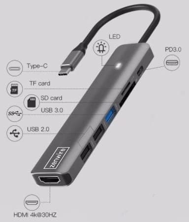 HUB 7-i-1 HS-HC703 adapter