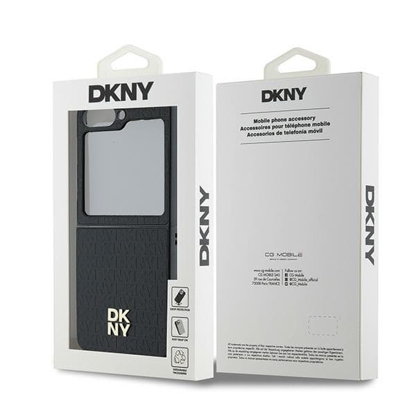DKNY Repeat Pattern Stack Logo-skal till Samsung Galaxy Z Flip6, Svart