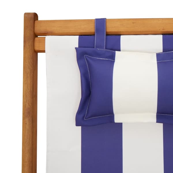 vidaXL foldbare strandstole, sæt med 2, blå og hvid