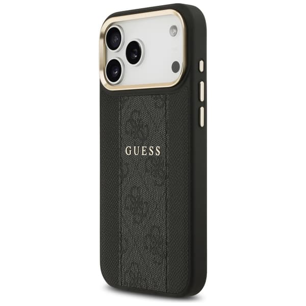 Guess 4G Stripe MagSafe-etui til iPhone 17 Pro Max, sort