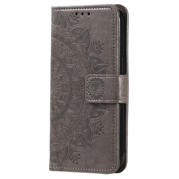Samsung Galaxy A55 5G Flipfodral, Mandala, Grå