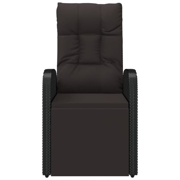 vidaXL hvilestol med hynde, polyrattan, sort