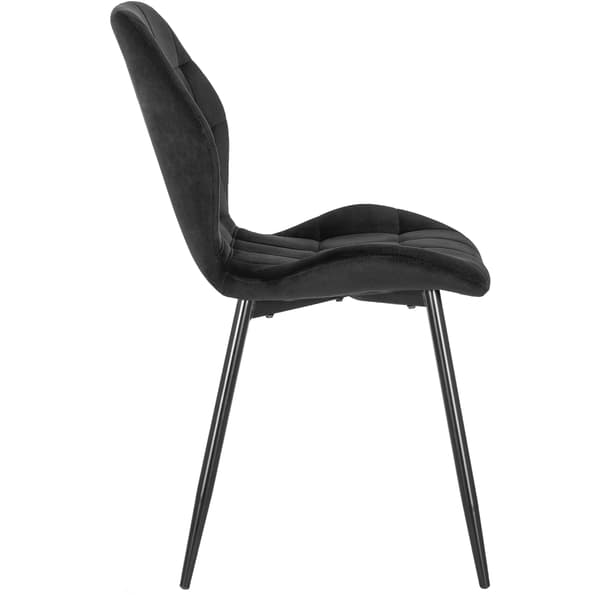 LUCKY Polstret Spisestol Sort Velour Moderne Loft