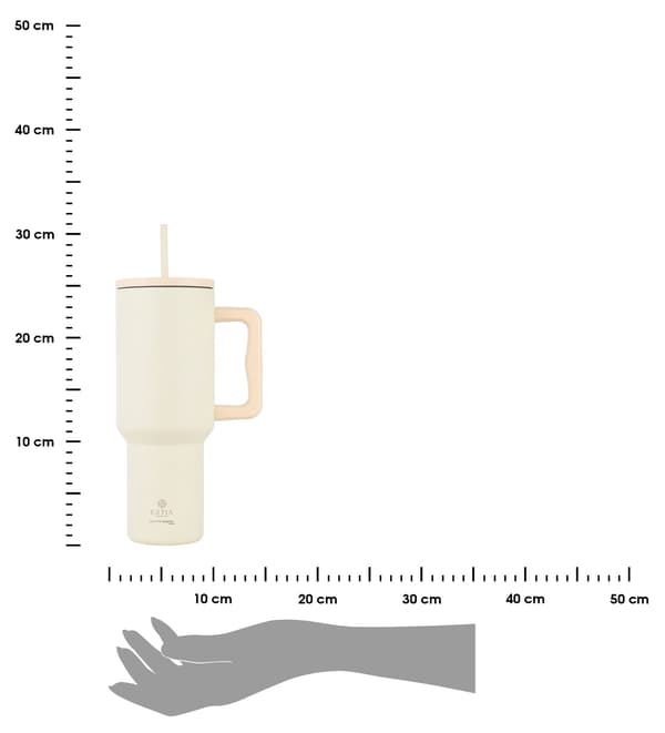 Lily White 1200 ml termosmugg med sugrör