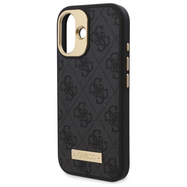Guess 4G Logo Plate MagSafe-etui til iPhone 16 Plus, sort