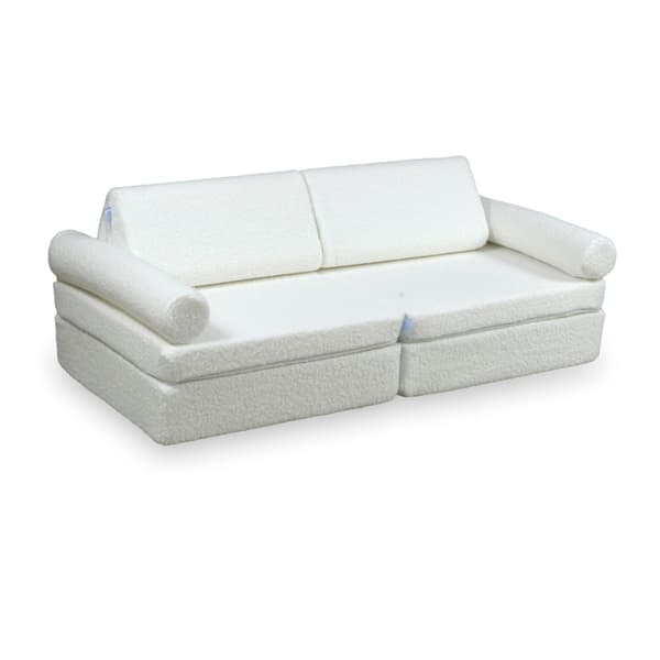 Montessori Comfort Bouclé Mini Leksoffa Vit