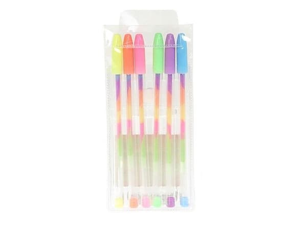 Farvede gelpenne i 6 farver