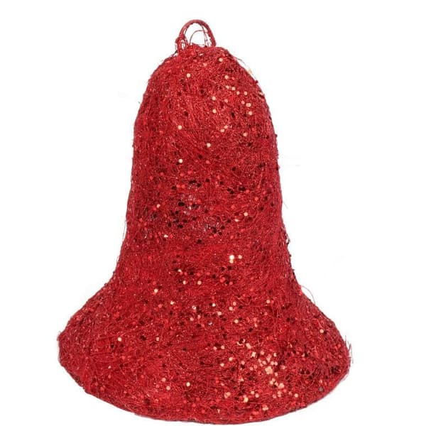 Sisal-kello punainen glitterillä 20 cm