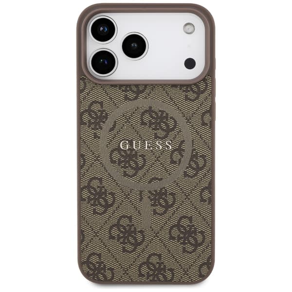Guess 4G Ring Classic Logo MagSafe-etui til iPhone 17 Pro Max, brunt