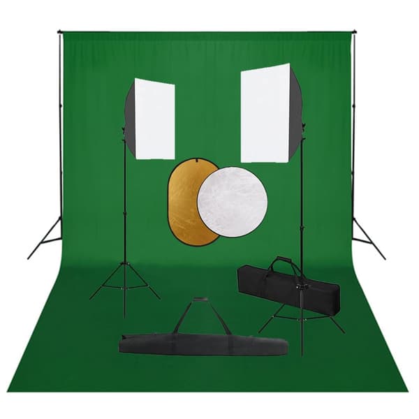 vidaXL Studiosetti Softboxilla, Taustalla ja Heijastimilla