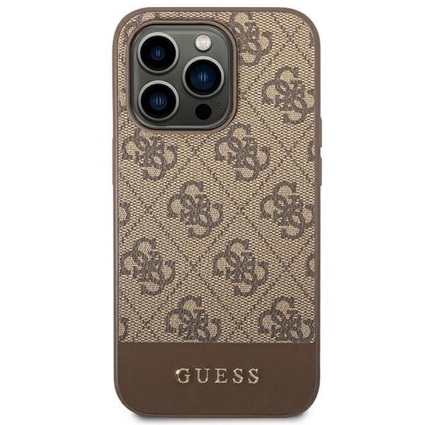 Guess 4G Stripe Collection cover til iPhone 14 Pro, brun/brun