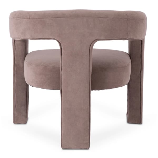 LILLE Beige fløjls moderne loungestol