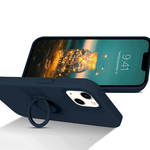 BAKSIDAN MED RING MARINBLÅ IPHONE 13 PRO MAX + GLAS