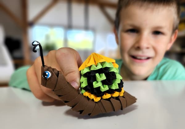 3D origami. Snegl.