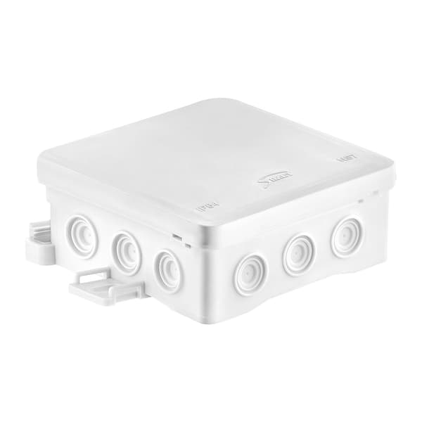 NS7 FASTBOxHOOK vægmonteret installationsboks, 100x100x40mm, hvid
