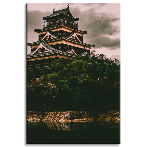 Canvastavla Arkitektur Hiroshima slott 40x60 cm