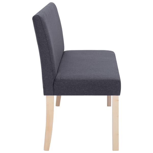 vidaXL Bänk, 139,5 cm, mörkgrå, polyester