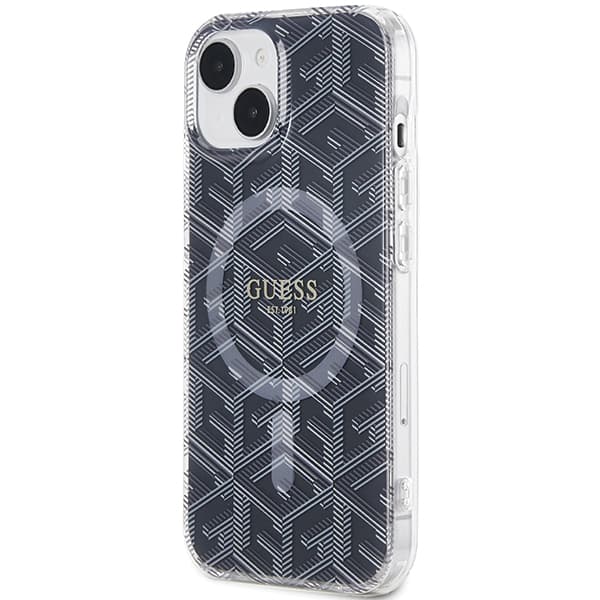 Guess IML GCube MagSafe-etui til iPhone 15 Plus, sort