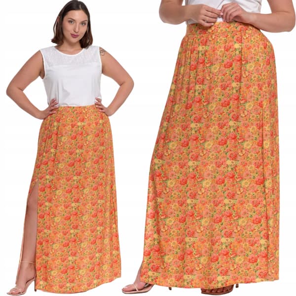 Moraj dammaksikjol med slits, elegant, resår, 100 % viskos