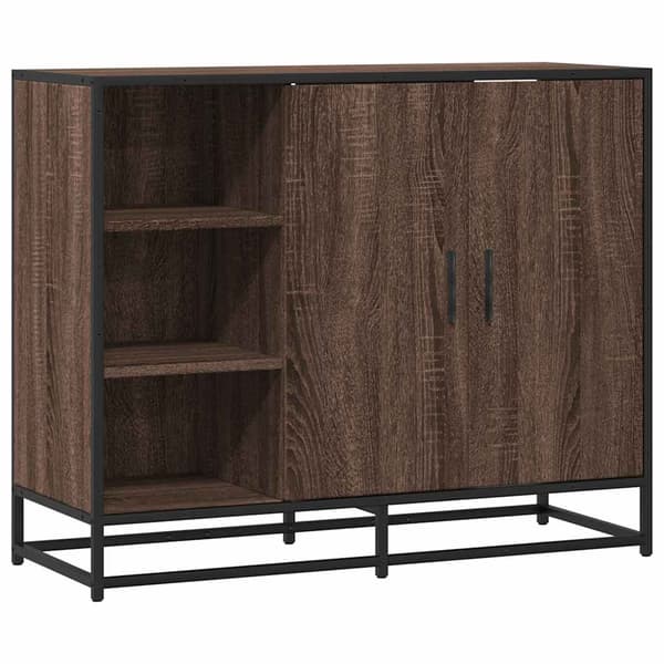 vidaXL skab brunt egetræ 92x35x76 cm træbaseret materiale