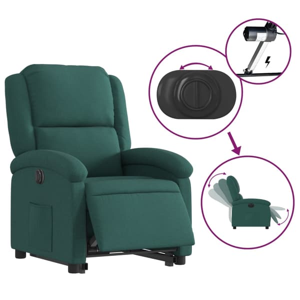 vidaXL Elektrisk lyftande massagefåtölj grön