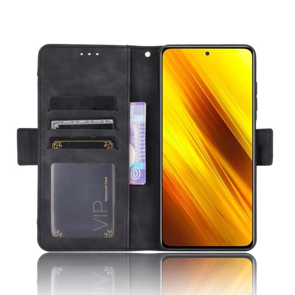 Flip-etui til Xiaomi Poco X3 NFC / Poco X3 Pro, kortholder, sort