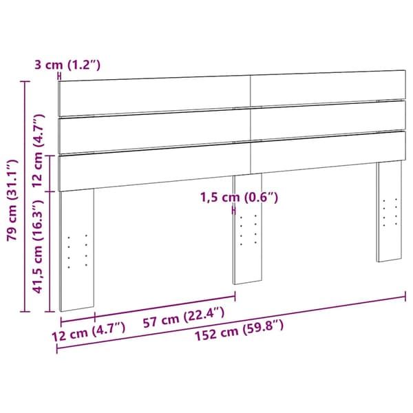 vidaXL sengegavl 150 cm massivt egetræ
