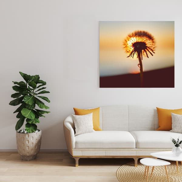 Lærredstryk Botanik Mælkebøtte 60x60 cm