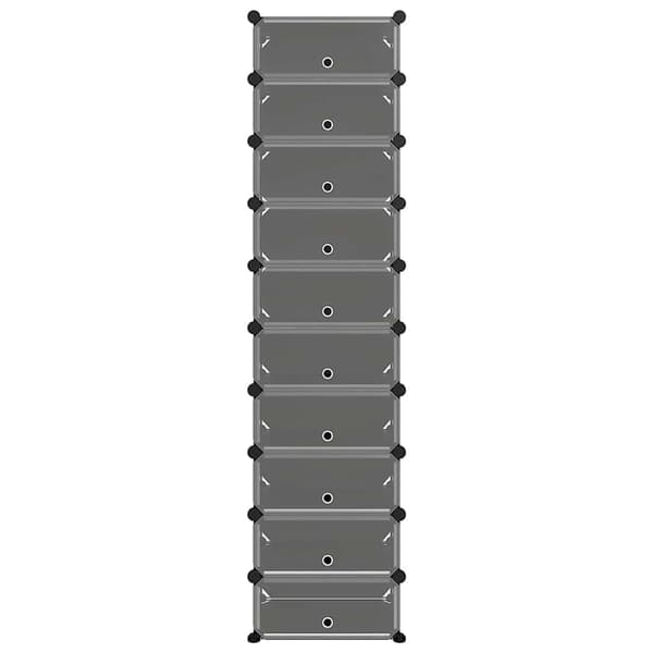 vidaXL skohylde sort 44x32x174 cm PP