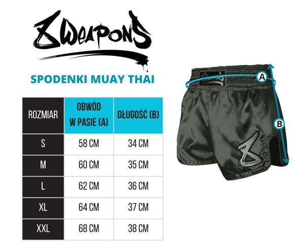 8 Weapons Muay Thai -shortsit, Bone Island, M