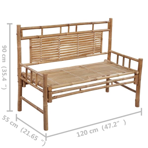 vidaXL Puutarhapenkki tyynyllä 120 cm bambu