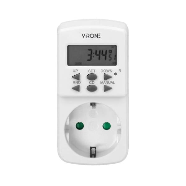Elektronisk timer 1800W 10 program LCD-display Schuko