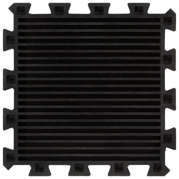 vidaXL gummimåtter, 9 stk., sorte, 16 mm, 30x30 cm