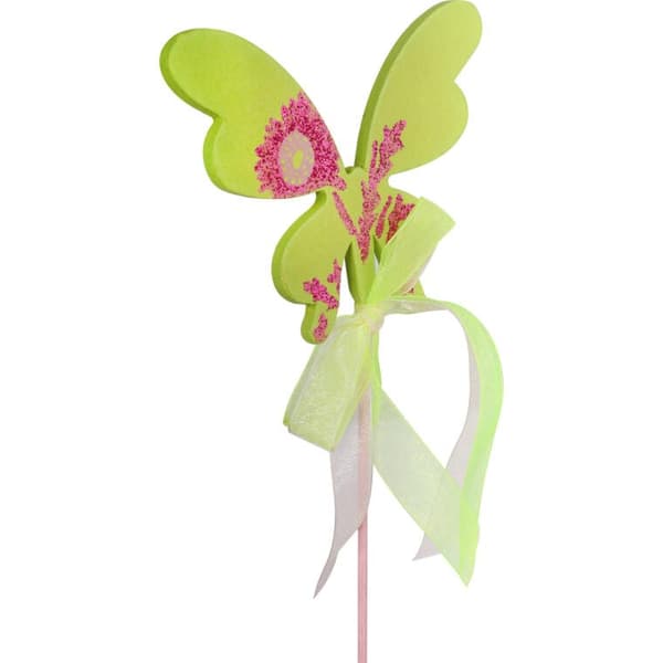 Påskfjäril i trä på en hacka 50 cm - Grön/Celadon