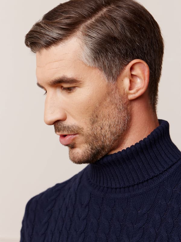 ASHFIELD MARINEBLÅ TURTLENECK M