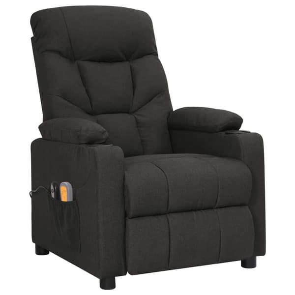 vidaXL elektrisk massagestol, sort, stof