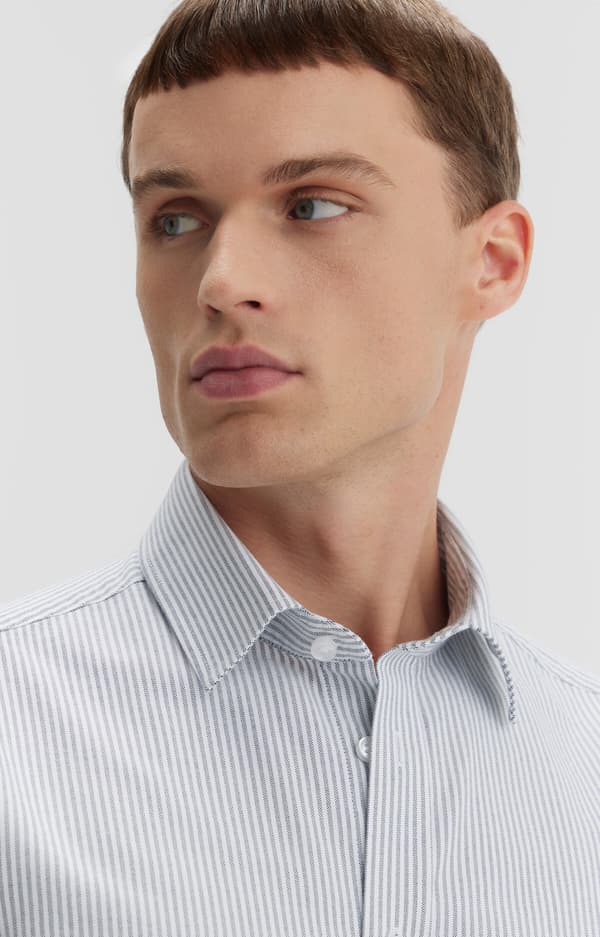 Slim fit stribet skjorte XXL